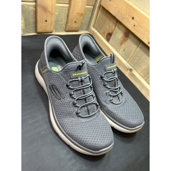 Skechers Slip-Ins Hands-Free Mens Sneakers Size 8 Gray Mesh Athletic Shoes - Picture 2 of 9